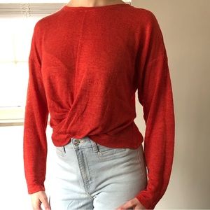 Lou & Grey Red Twist Front Top